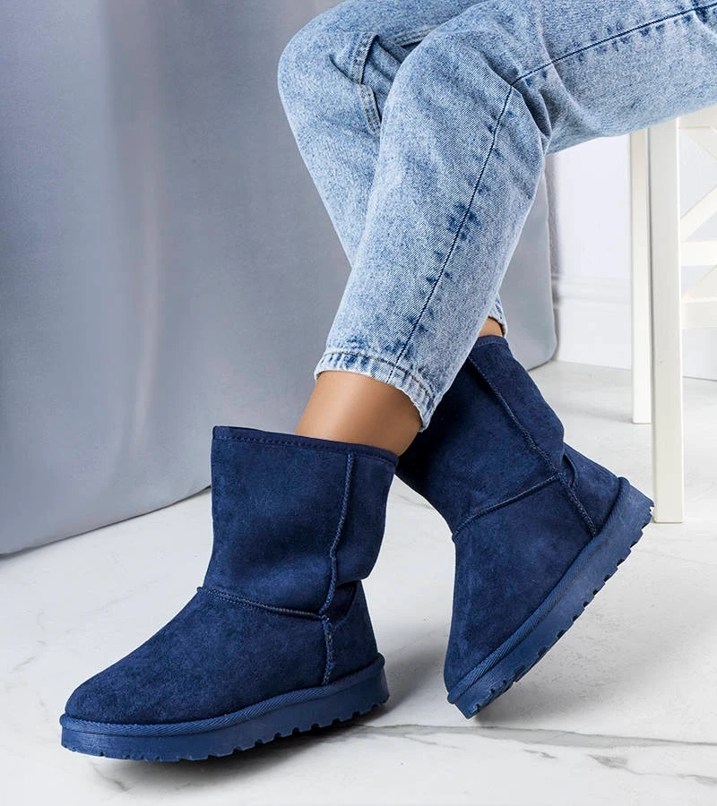 Marineblaue, gefütterte Schneestiefel von Hank