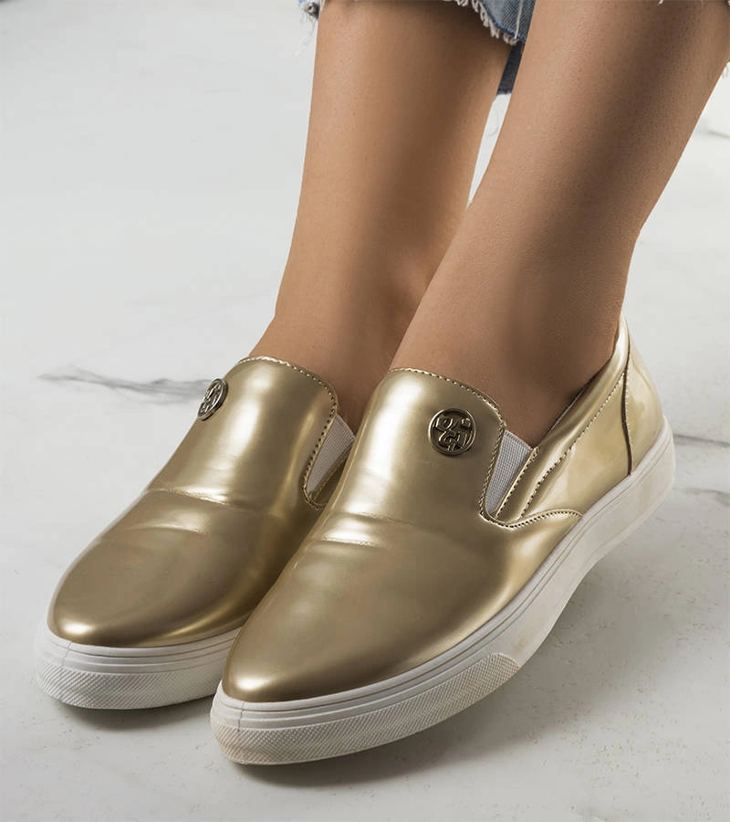 Goldene Slip On Taastru Tennisschuhe
