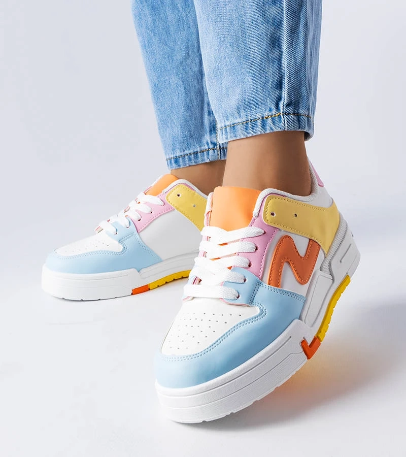 Blau-gelbe Harter Plattform-Sneakers