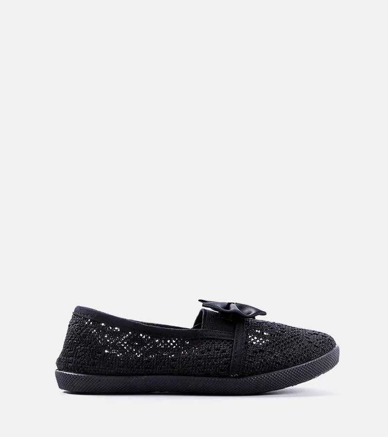 Schwarze durchbrochene Kinder-Ballerinas Bubby