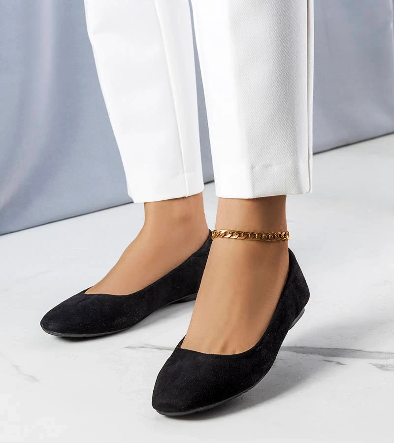 Schwarze Ballerinas aus Eko-Wildleder Jules