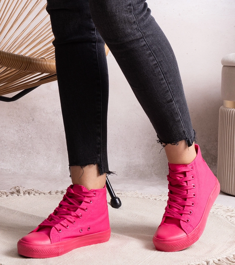 Dunkelrosa hohe Turnschuhe von Rafife