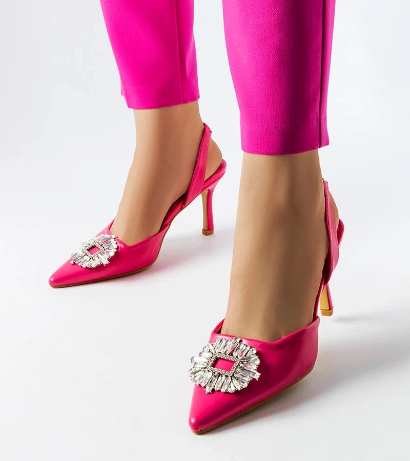 Rosa Stilettos mit Zirkonia von Moïse