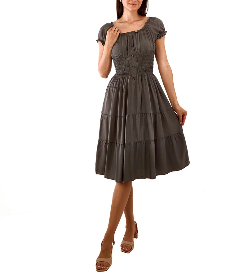 Grünes Kleid mit Raffung von Balita