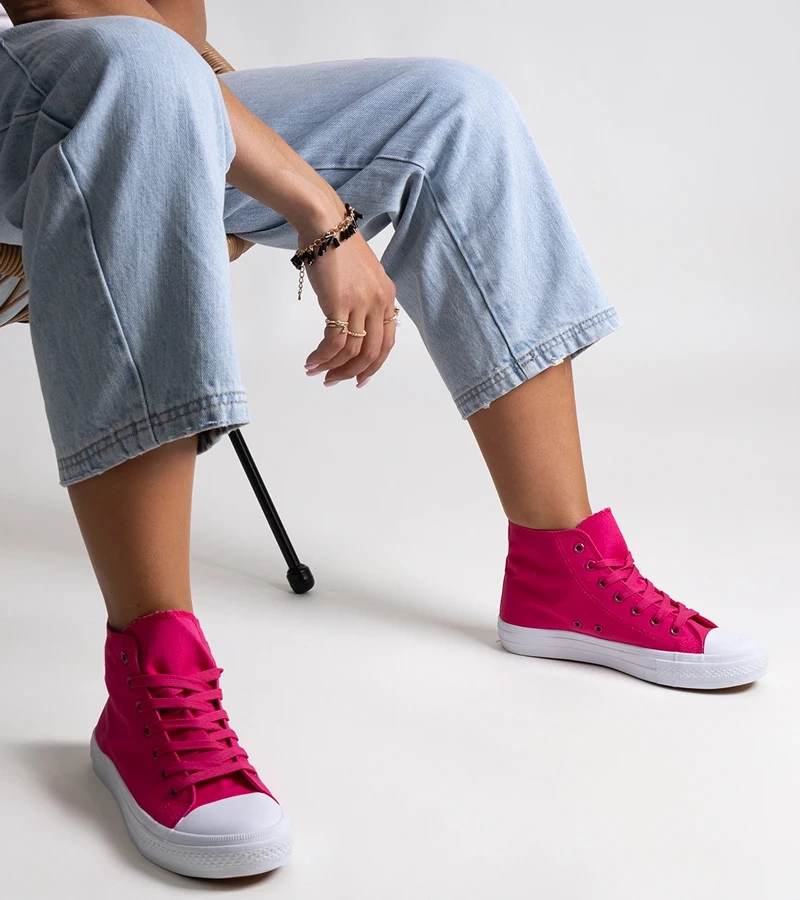 Dunkelrosa hohe Turnschuhe von Ghanem