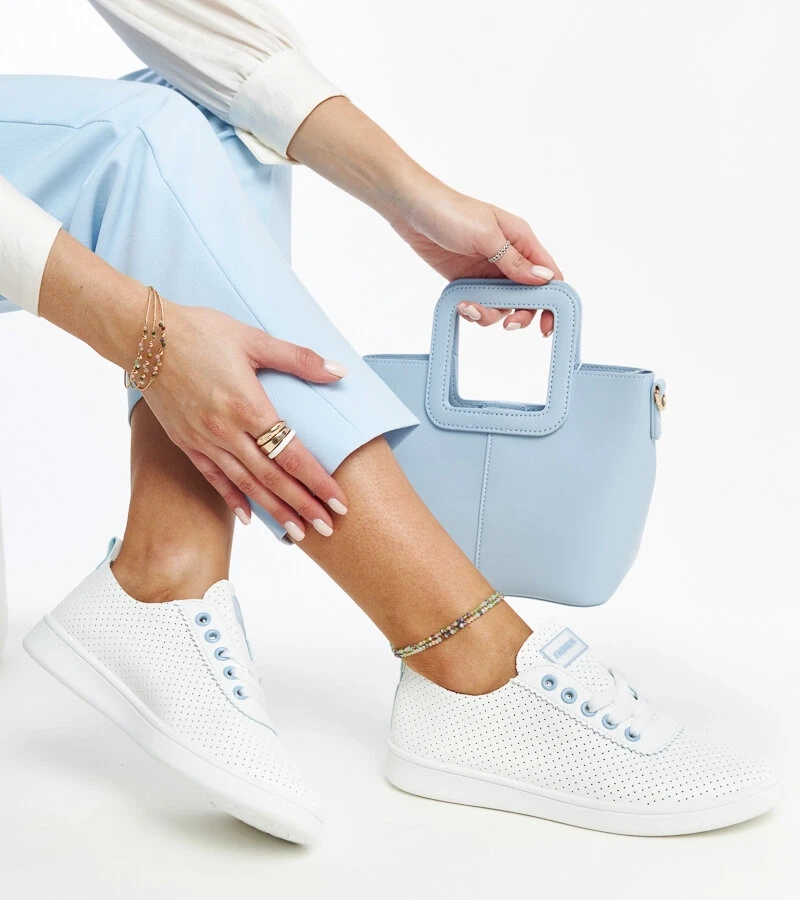 Weiße Yusra Öko-Leder-Sneaker