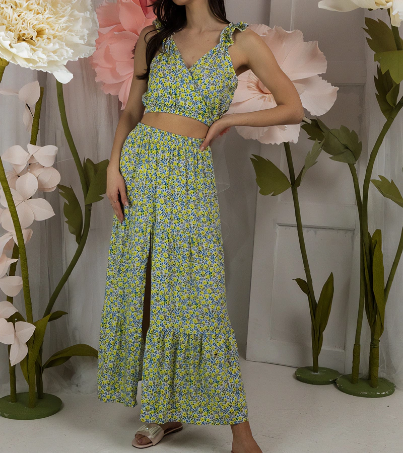 Gelbes Set mit Top und Rock von Alvisa