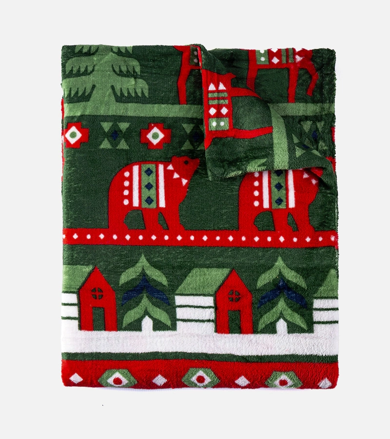 Marys grüne Decke mit weihnachtlichen Mustern