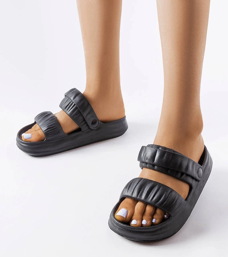 Schwarze Schaumstoff-Sandalen Griffin