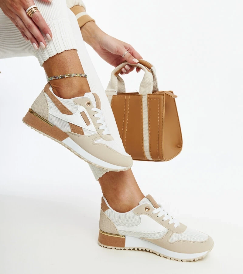 Beige Plateau-Sneaker von Rosilda