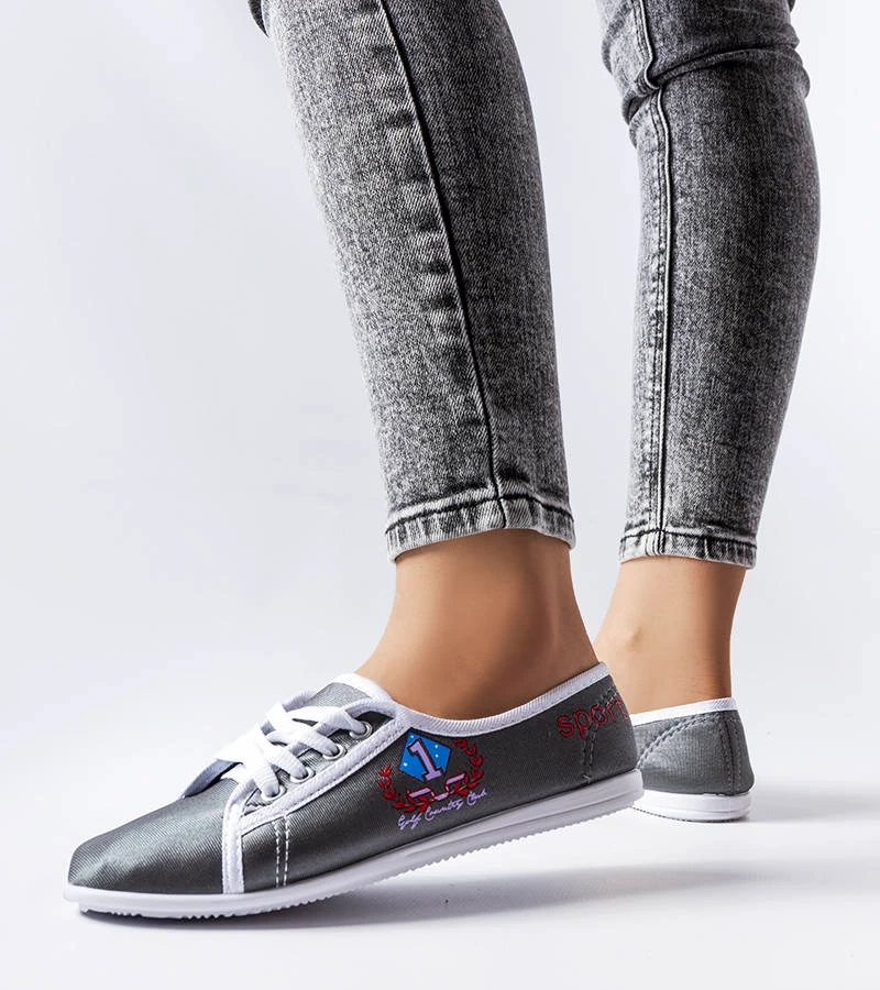 Graue Damen-Turnschuhe Woodstock