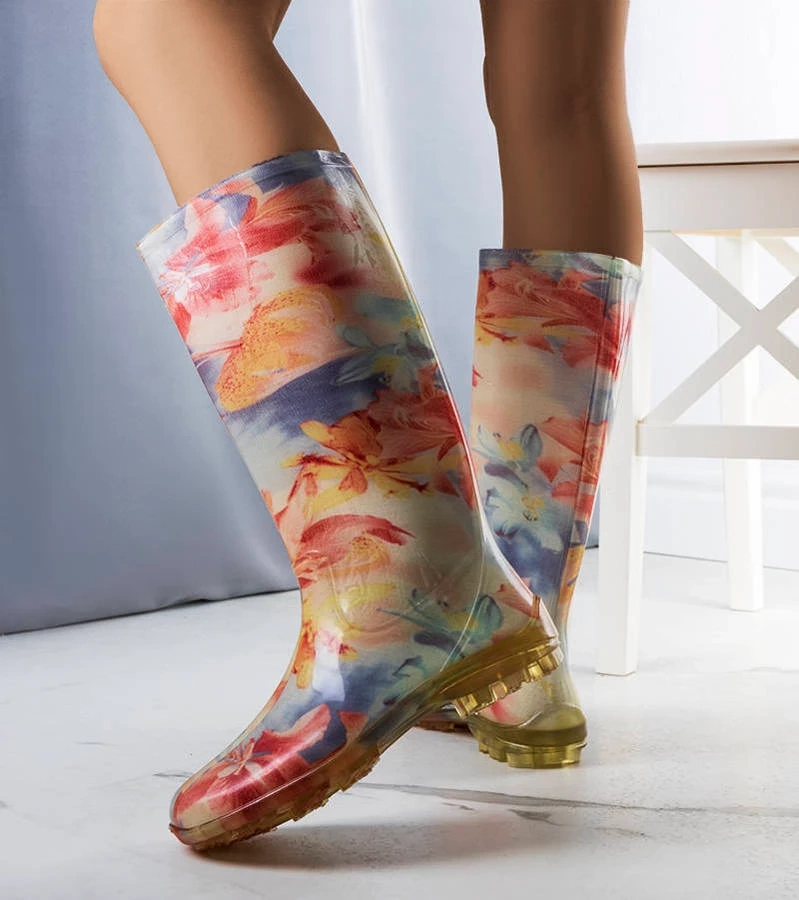 Blau-rosa hohe Gummistiefel Pimen