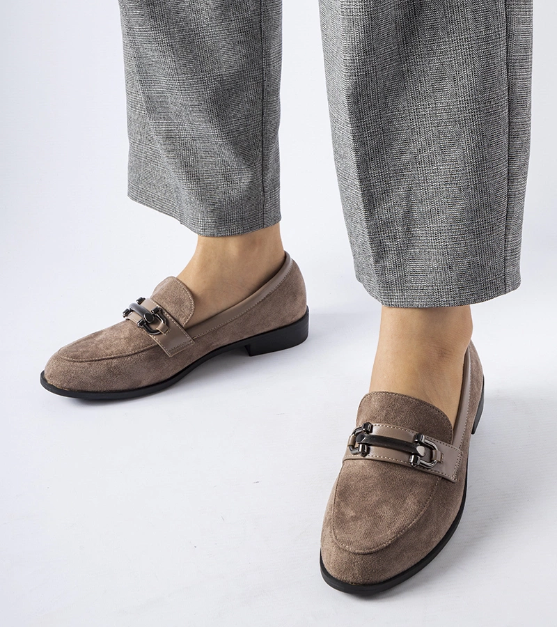 Braune Mokassins Klammer Eko-Wildleder Tavernelle