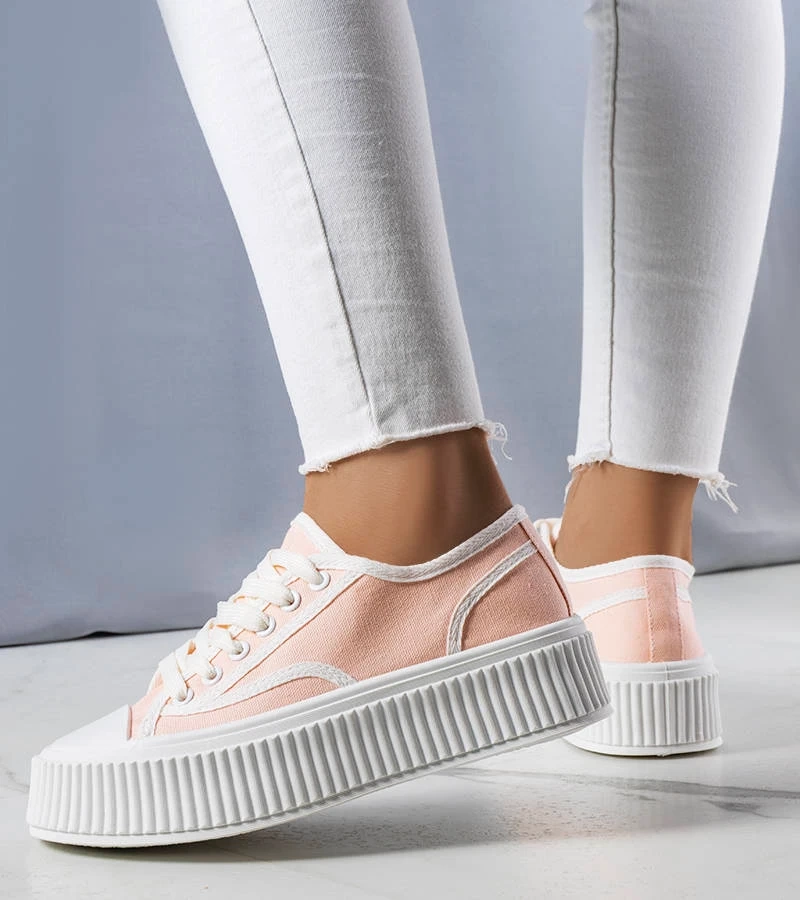 Hellrosa Plattform-Sneaker von Delores