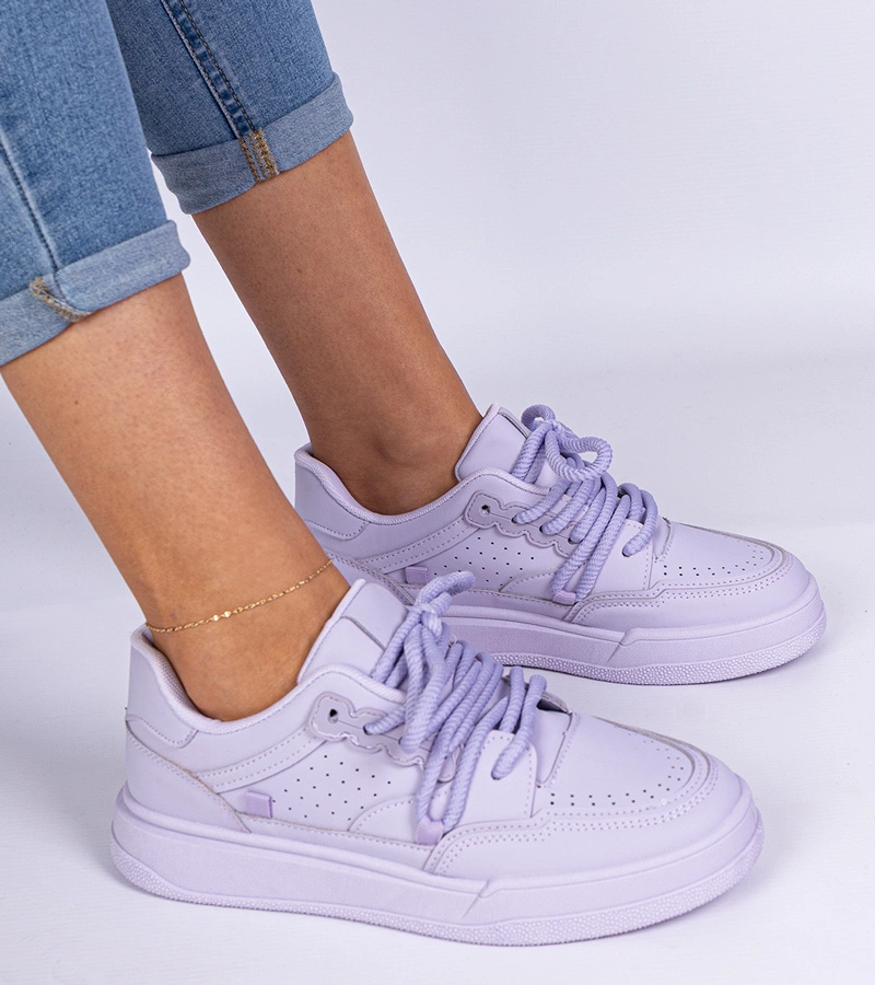 Lila Damen-Sneaker aus Kunstleder Asphodel