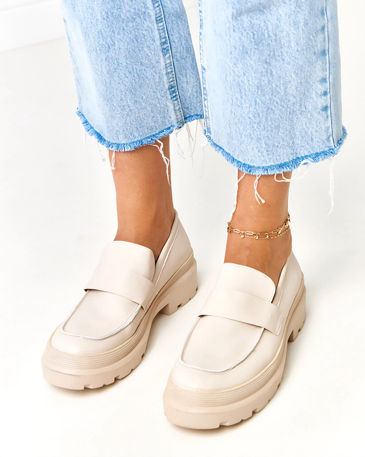 Beige Mokassins aus Kunstleder Seraphin