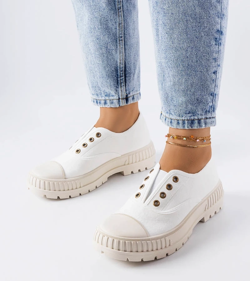 Weiße Gummizug-Sneaker von Walton