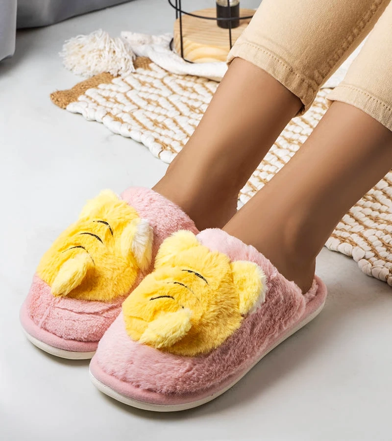 Rosa-gelbe weiche Hausschuhe Bee