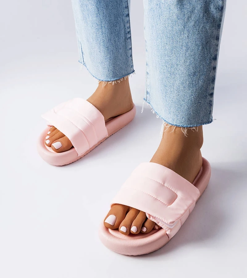 Rosa Klettverschluss-Sandalen von Aleron