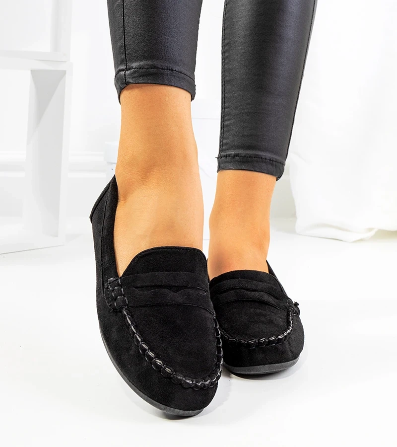 Schwarze Damen-Mokassins Nieves