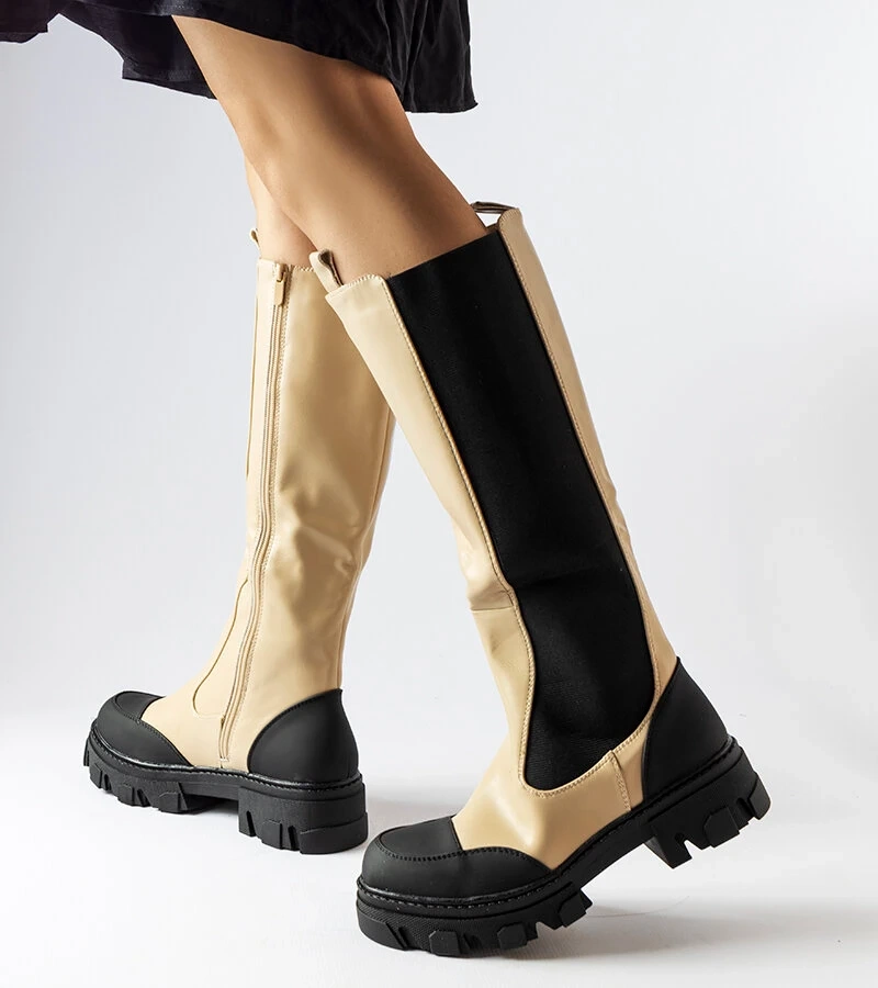 Beige hohe Stiefel von Pasquale