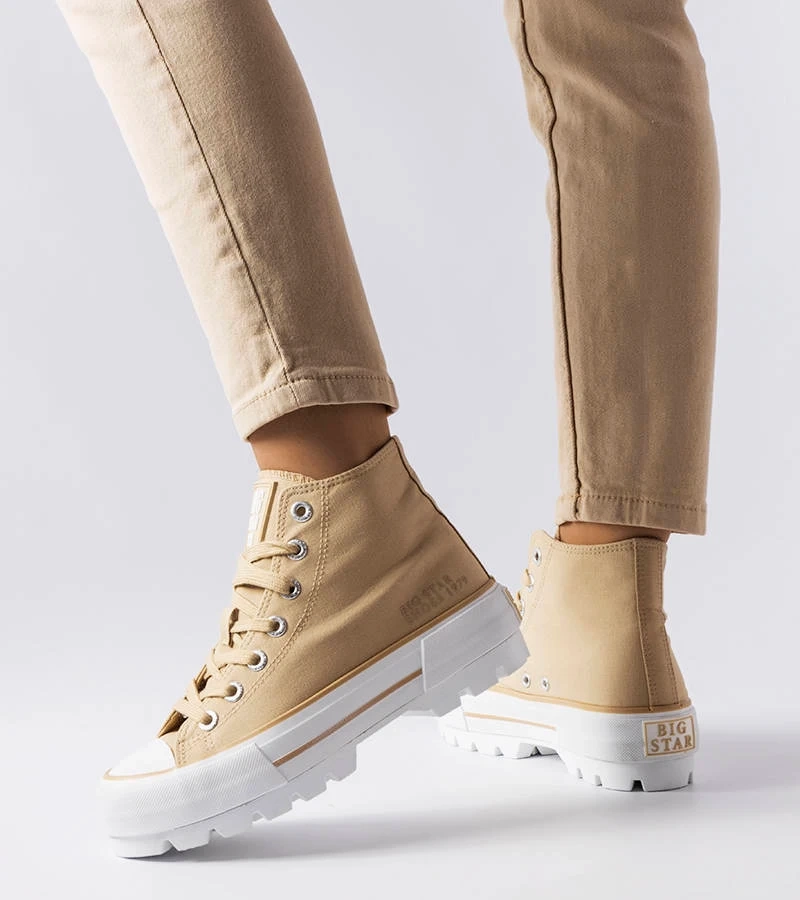 Beige Big Star LL274160 Knöchel-Sneaker