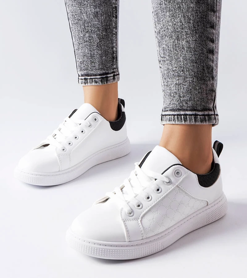 Schwarz-weiße Sneakers mit Prägung Dreux