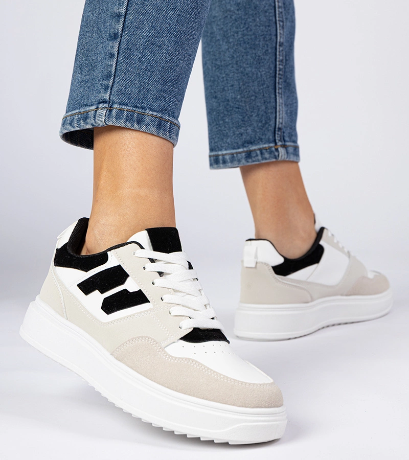 Schwarz-weiße Damensneaker Lavria