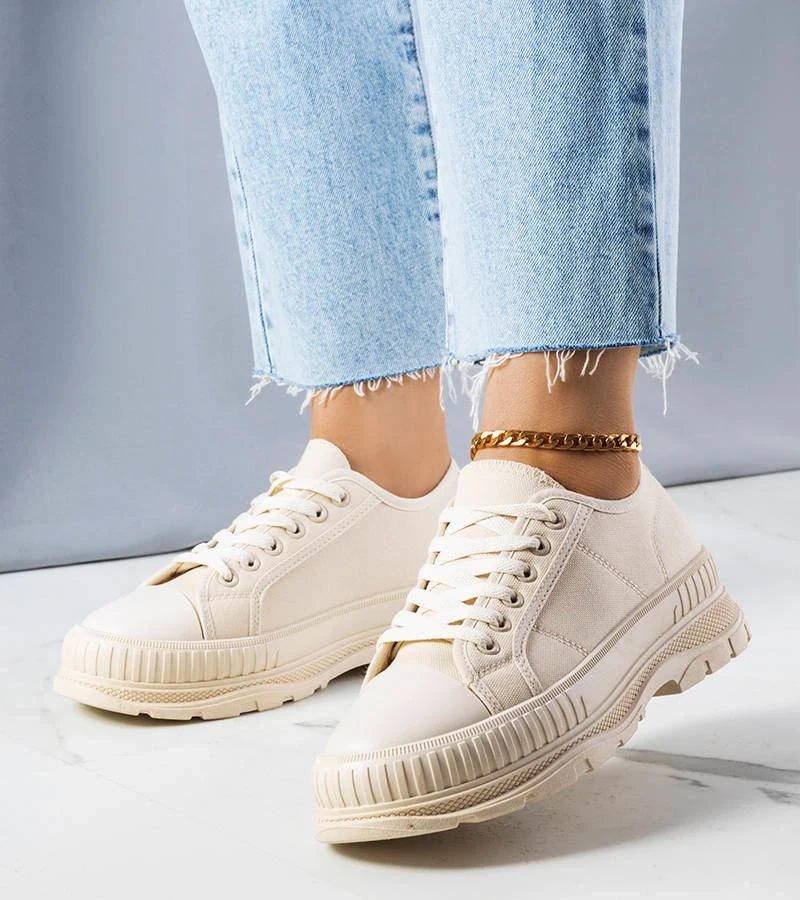 Beige Nichole Plateau-Sneaker