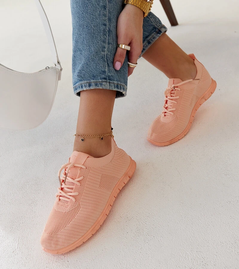 Rosa Stoff-Sneakers von Erminio