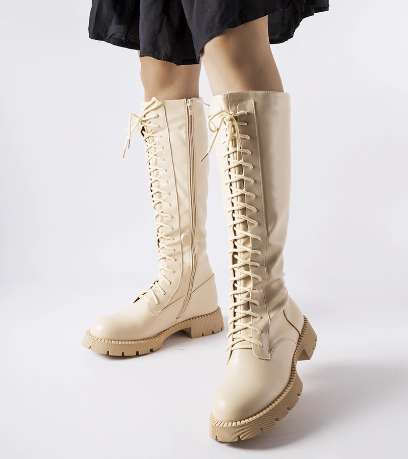 Beige gefütterte Noam Stiefel