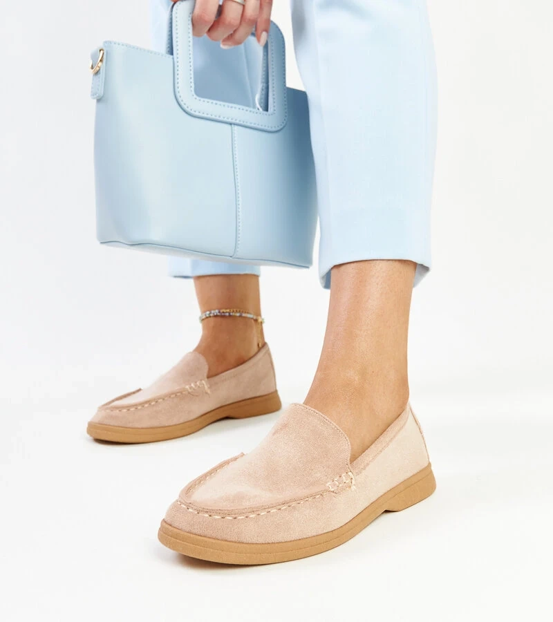 Beige Wildleder Halbschuhe Rumay