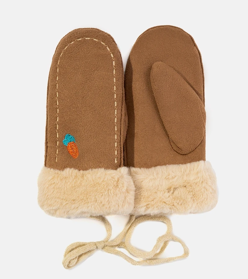 Braune Kinderhandschuhe Carrot