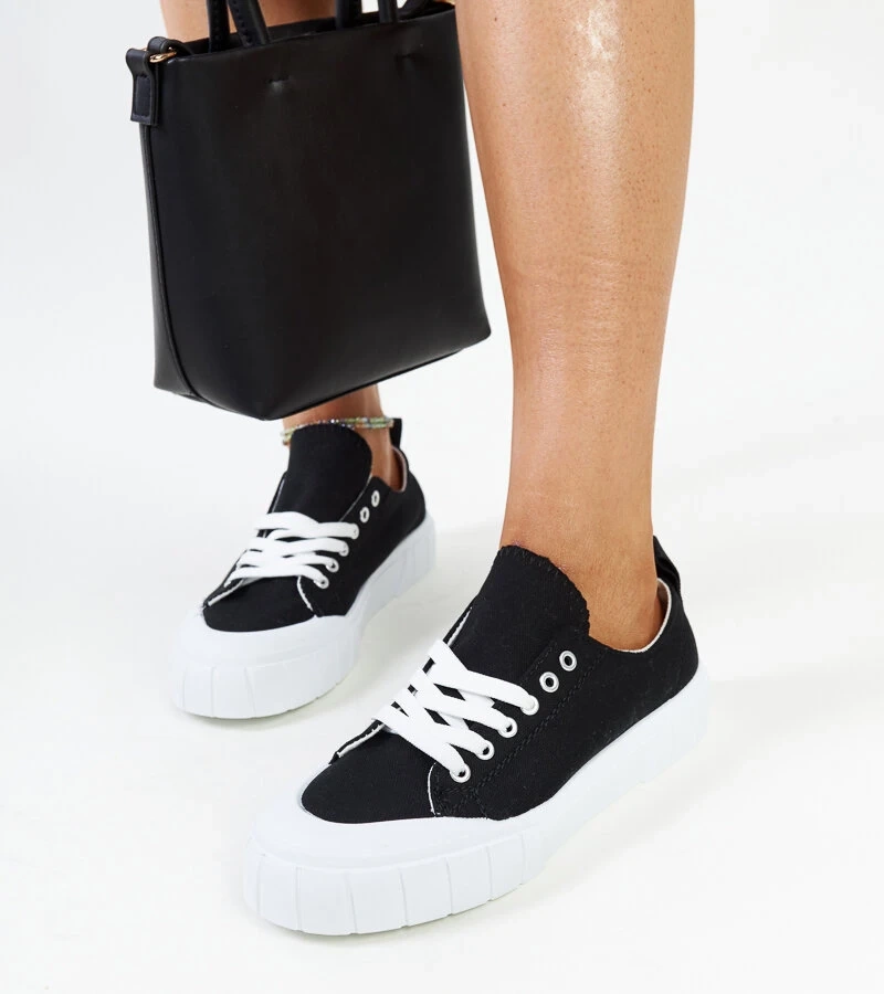 Eduards schwarze Stoff-Sneaker