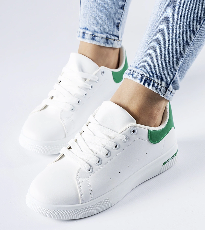 Weiß-grüne Sneakers von Leland