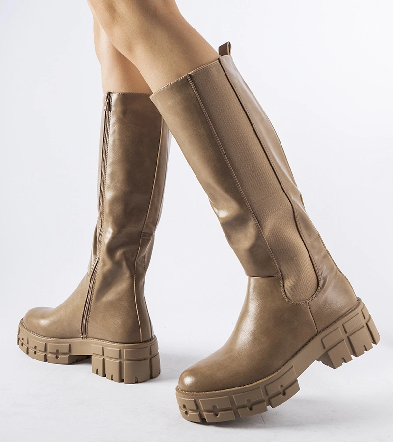 Braune gefütterte flache Ceredano Stiefel
