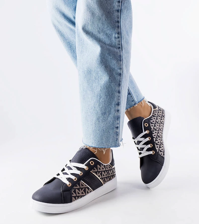 Marineblaue Sneakers verziert mit Bolduc-Monogramm