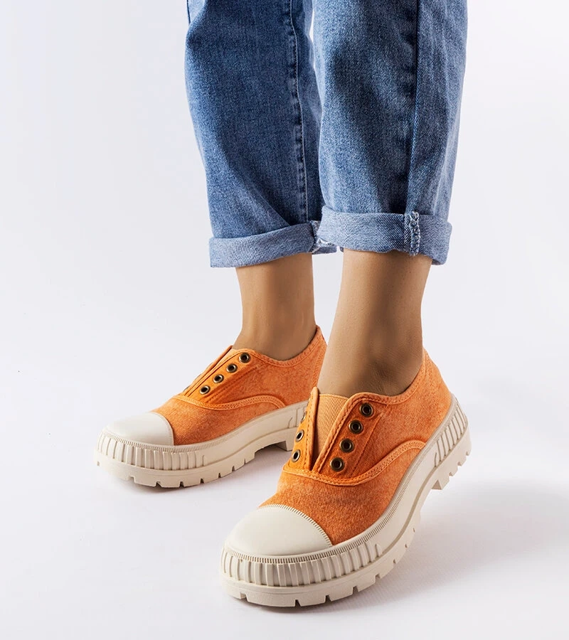 Orangefarbene Gummizug-Sneaker von Walton