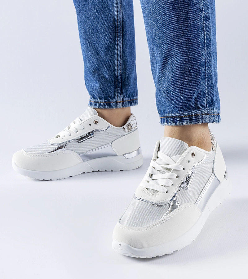 Weiße glitzernde Roganzuolo-Sneakers