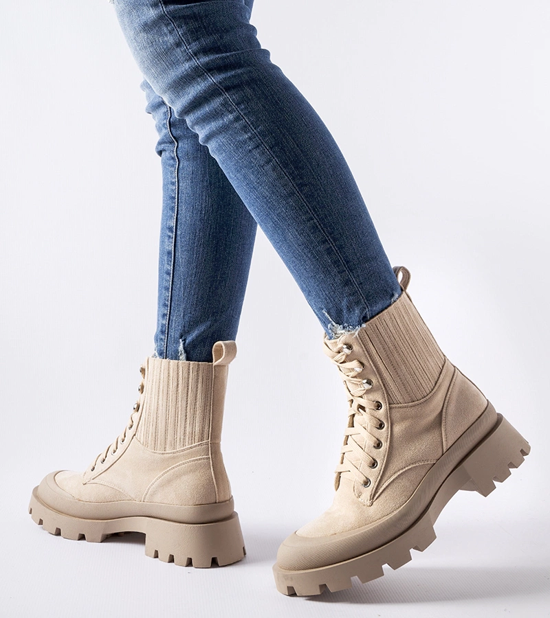 Beige Orson Stiefeletten aus Öko-Wildleder