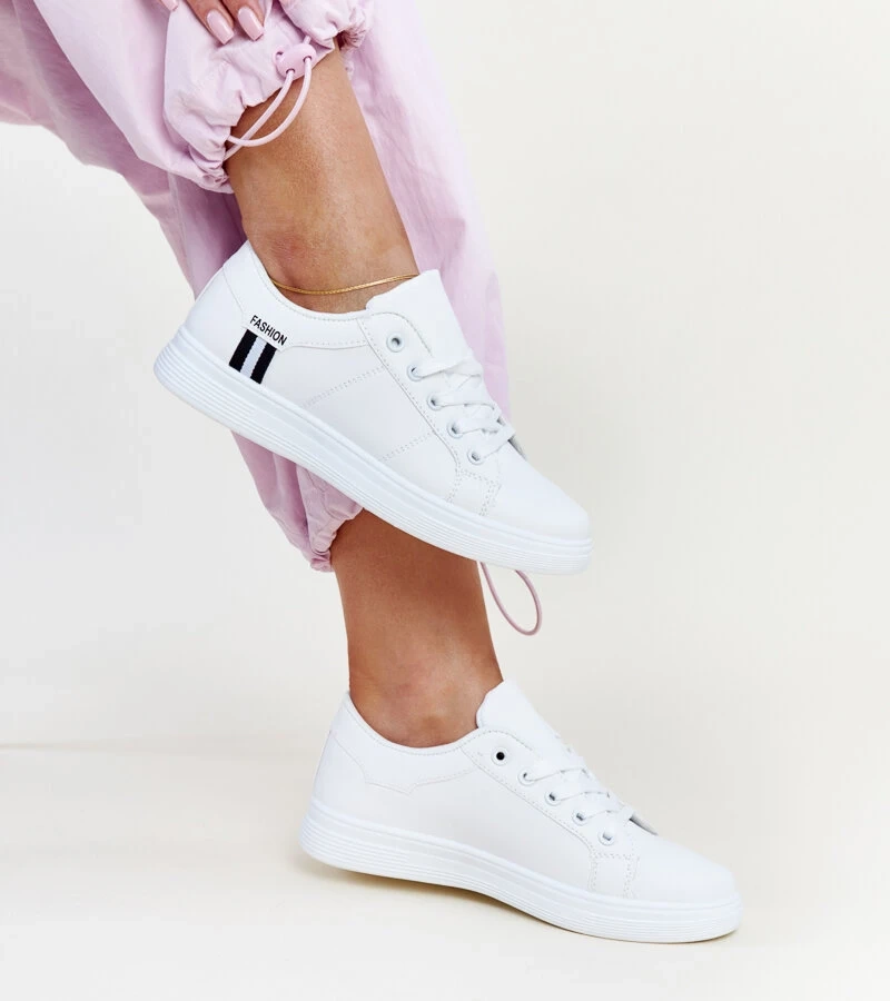 Weiße Devon Eco-Leder-Sneakers