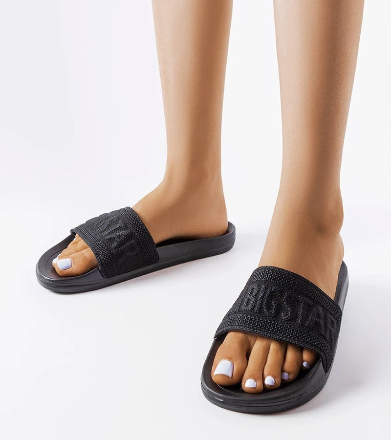 Schwarze Pantoletten Big Star LL274A158