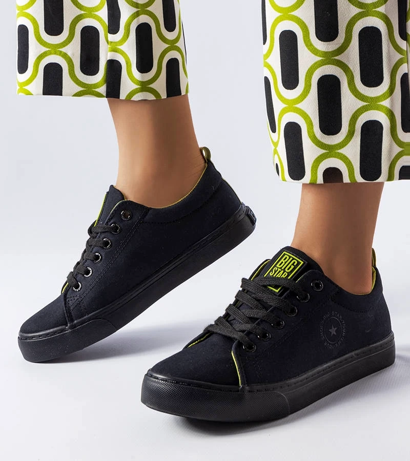 Schwarze Stoff-Turnschuhe Big Star LL274247