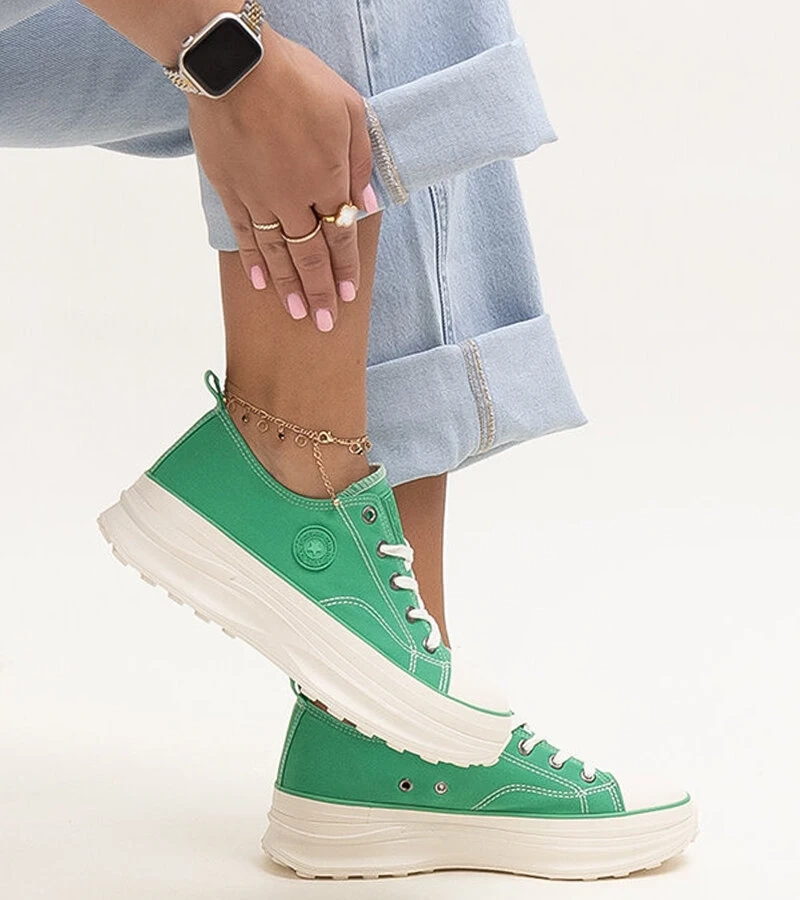 Grüne massiven Turnschuhe Big Star NN274130