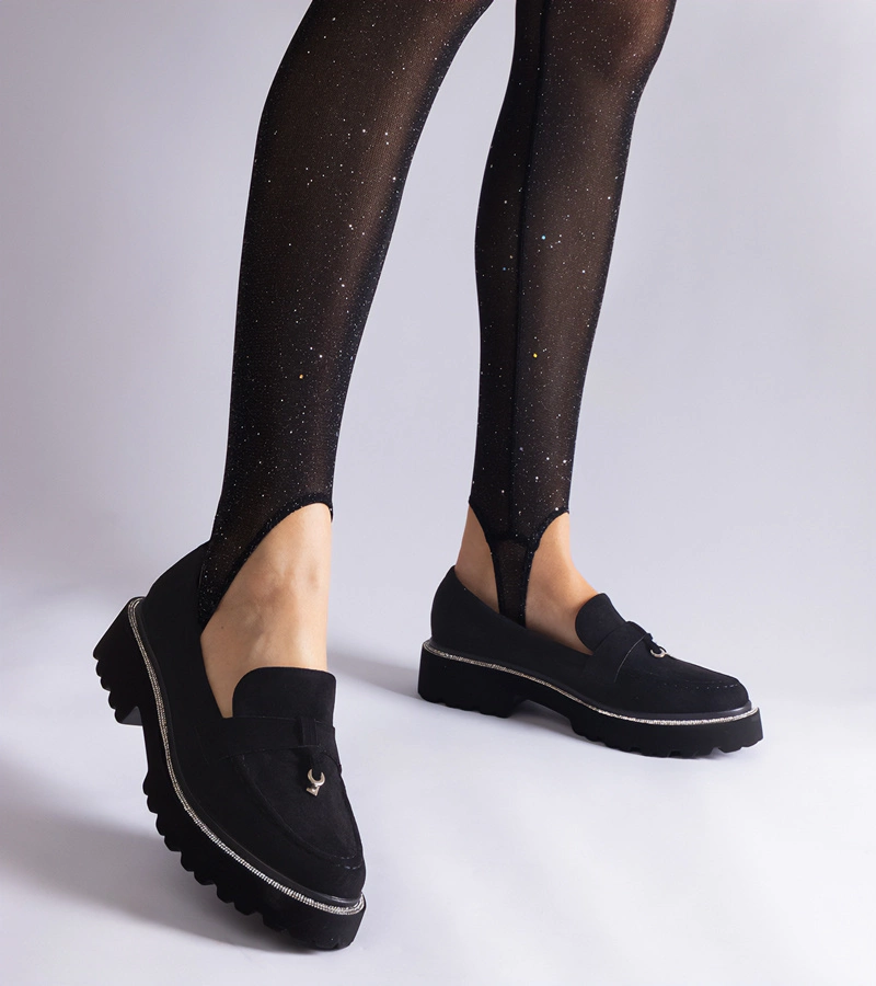 Schwarze Mokassins aus Henley-Wildleder