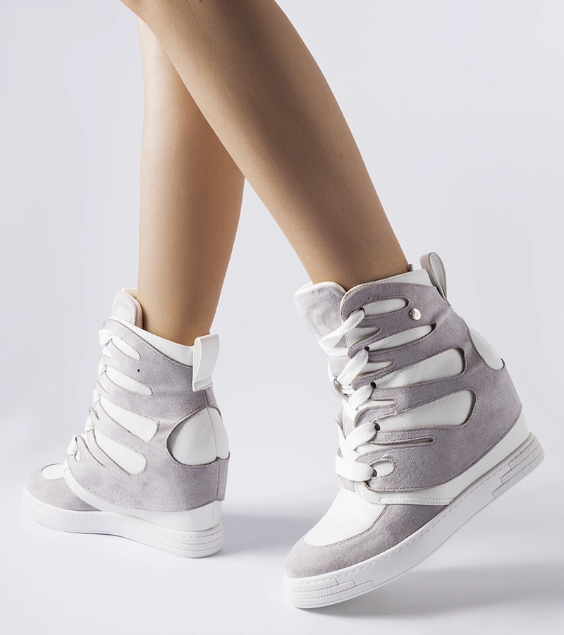 Weiß-graue Keil-Sneakers von Pantaleone