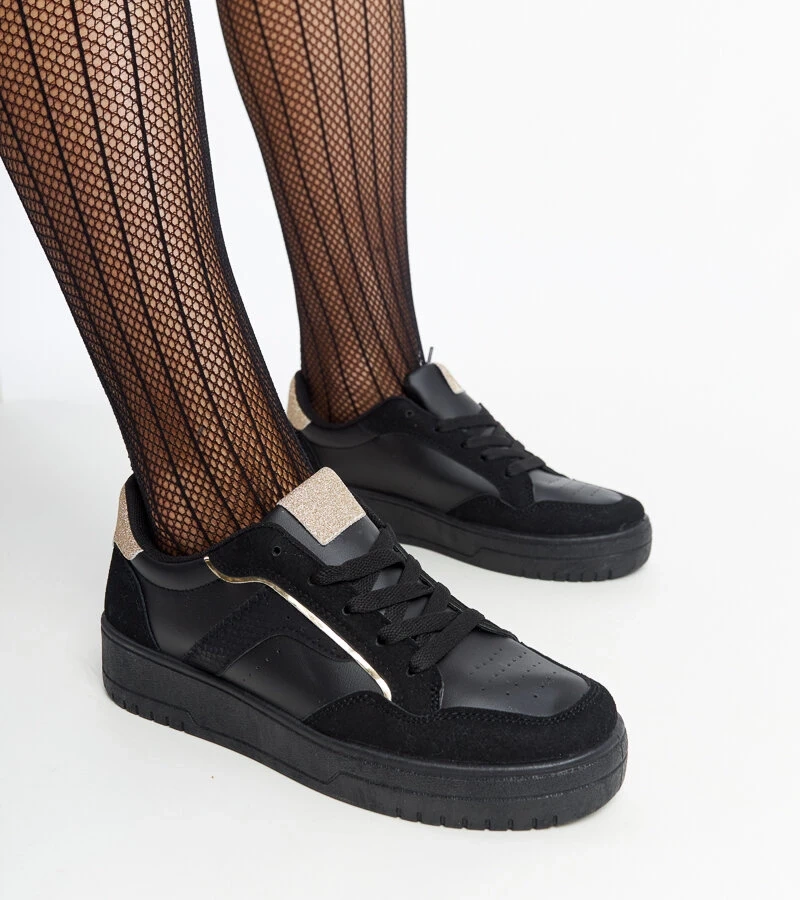 Schwarze Plateau-Sneaker von Walda