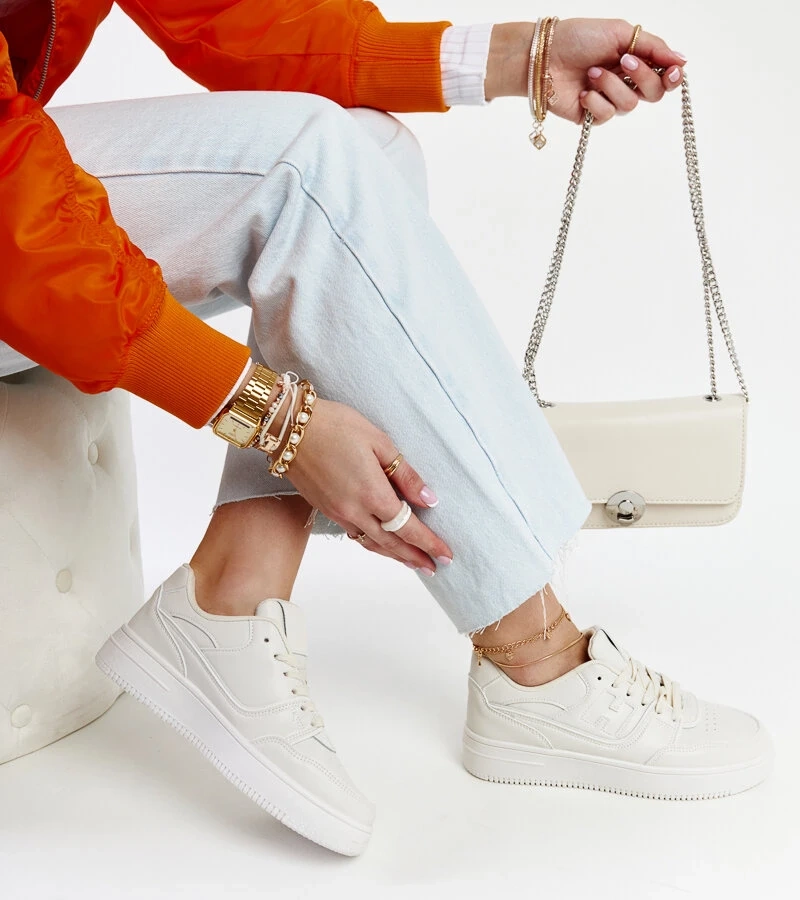 Beige Plateau-Sneaker Mentha