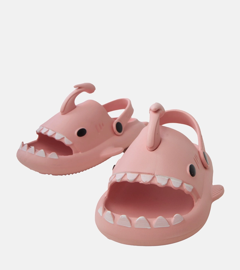Rosa Kindersandalen mit Haifischmotiv Tossi