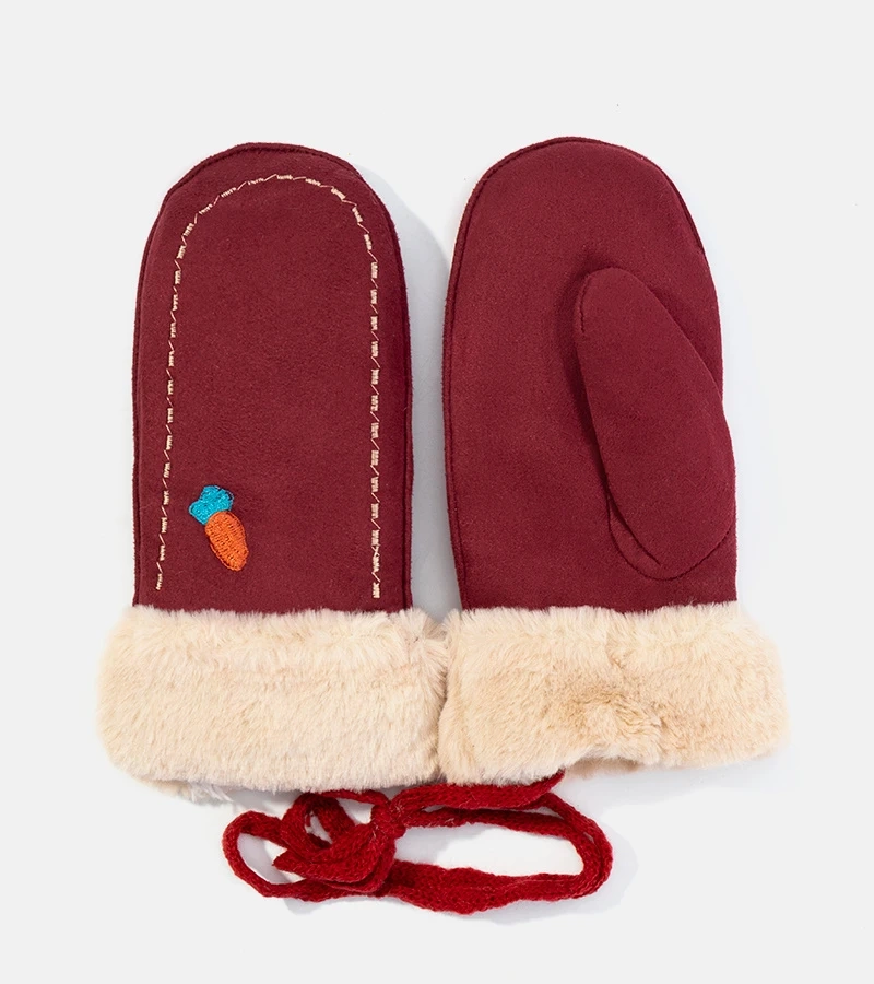 Bordeauxrote Kinderhandschuhe Carrot